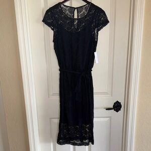 Jessica Simpson Black Lace Midi Dress